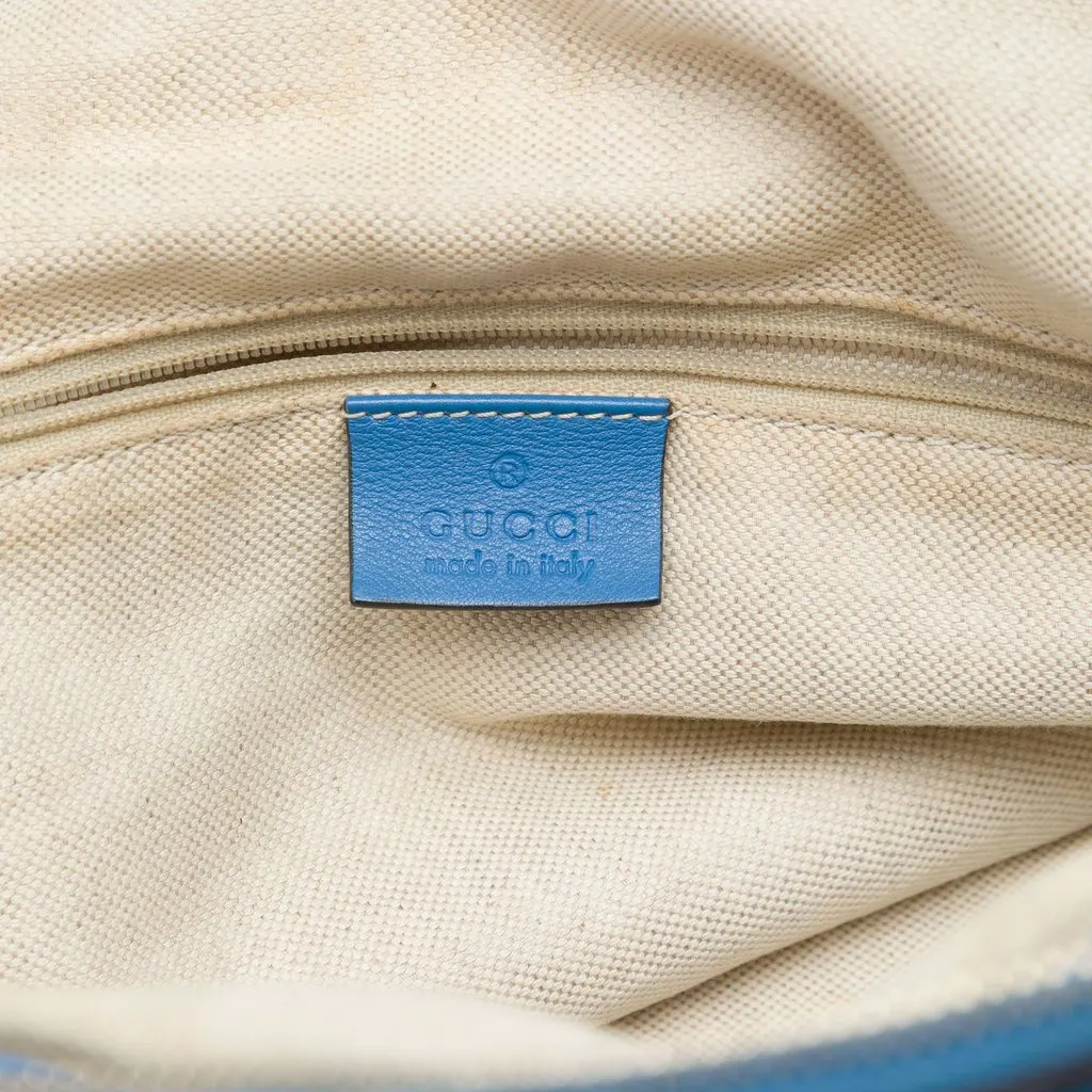 Gucci Guccissima Sukey Satchel Blue Leather Very good - Box View