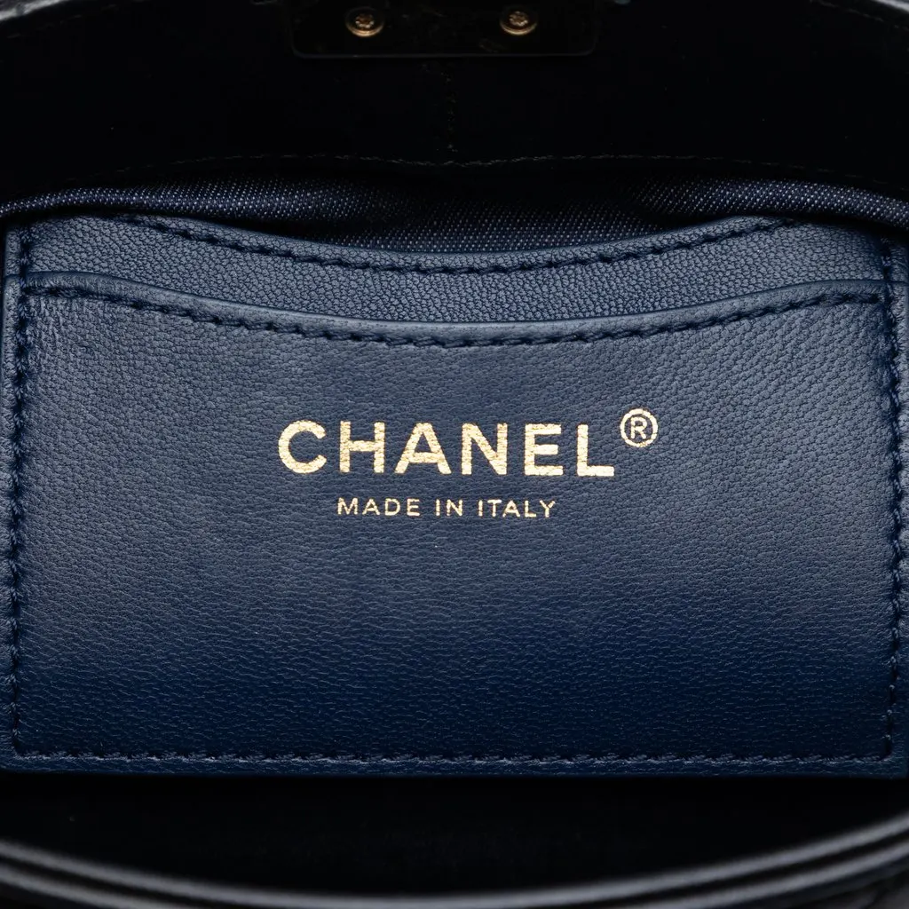 Chanel CC Lambskin Elegant Chain Vanity Case Black Leather Very good - Box View