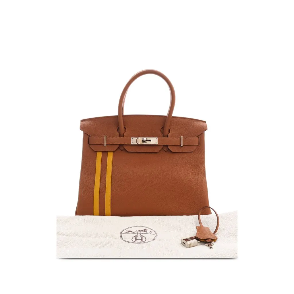Hermès Togo and Swift Officier Verso Birkin Retourne 30 Brown Leather Very good - Model View