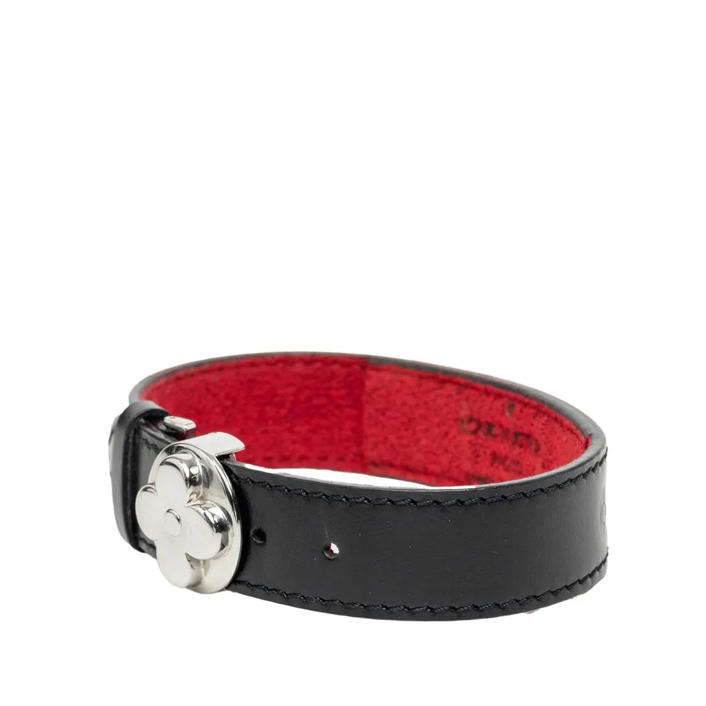 Louis Vuitton Monogram Mat Wish Bracelet Black Leather Good - Back View