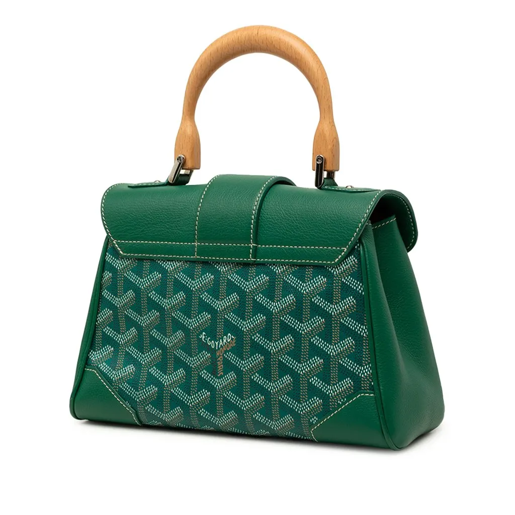 Goyard Mini Goyardine Saigon Souple Green Canvas Very good - Back View