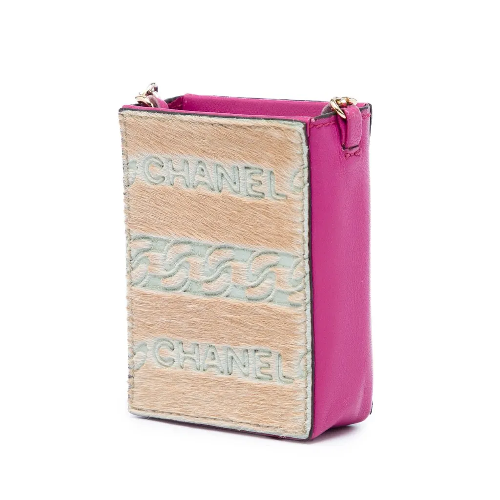 Chanel Lambskin and Pony Hair Cigarette Case Beige Leather Very good - Back View