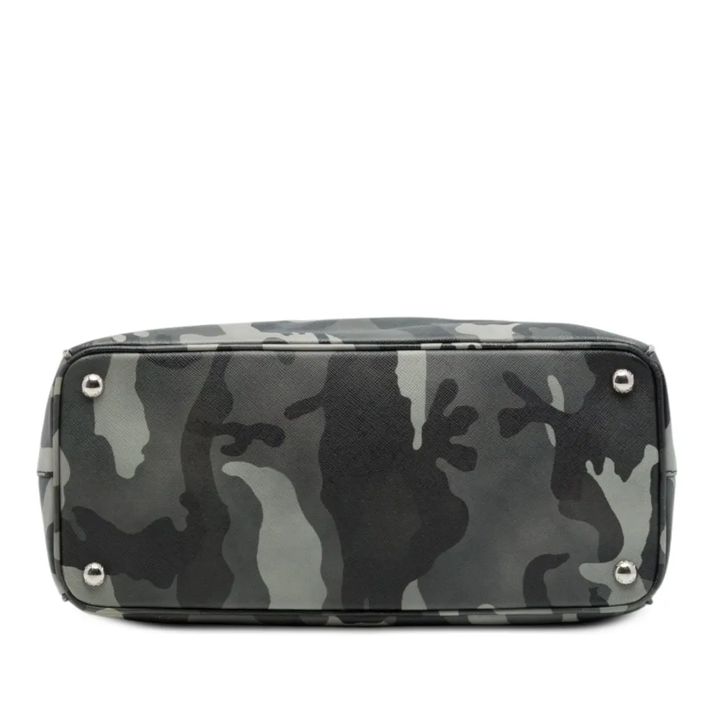 Prada Medium Saffiano Lux Camouflage Galleria Double Zip Satchel Grey Leather Very good - Inside View