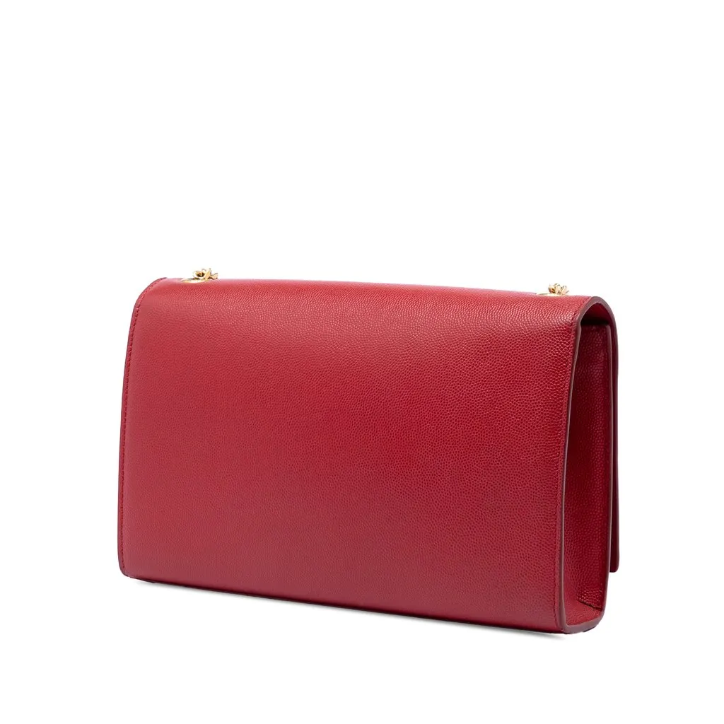 Saint Laurent Medium Grain De Poudre Monogram Kate Crossbody Red Leather Very good - Back View