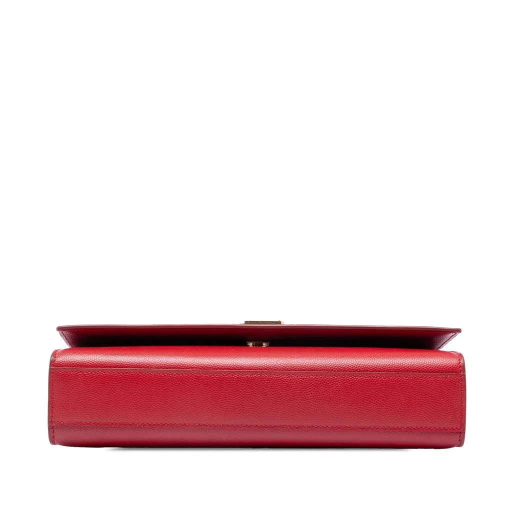 Saint Laurent Medium Grain De Poudre Monogram Kate Crossbody Red Leather Very good - Inside View