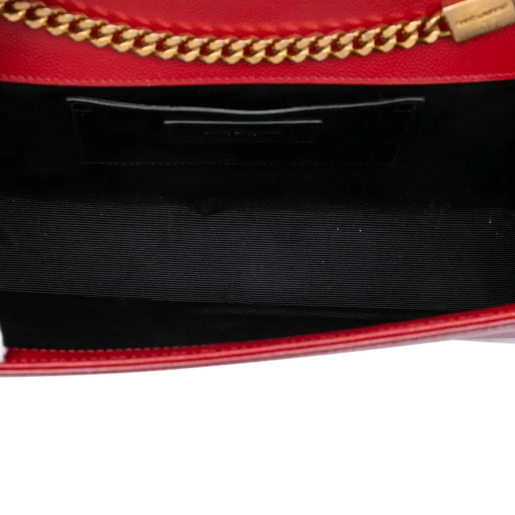 Saint Laurent Medium Grain De Poudre Monogram Kate Crossbody Red Leather Very good - Model View