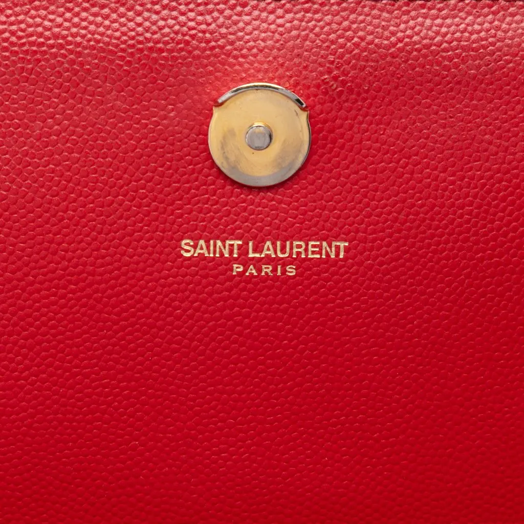 Saint Laurent Medium Grain De Poudre Monogram Kate Crossbody Red Leather Very good - Box View