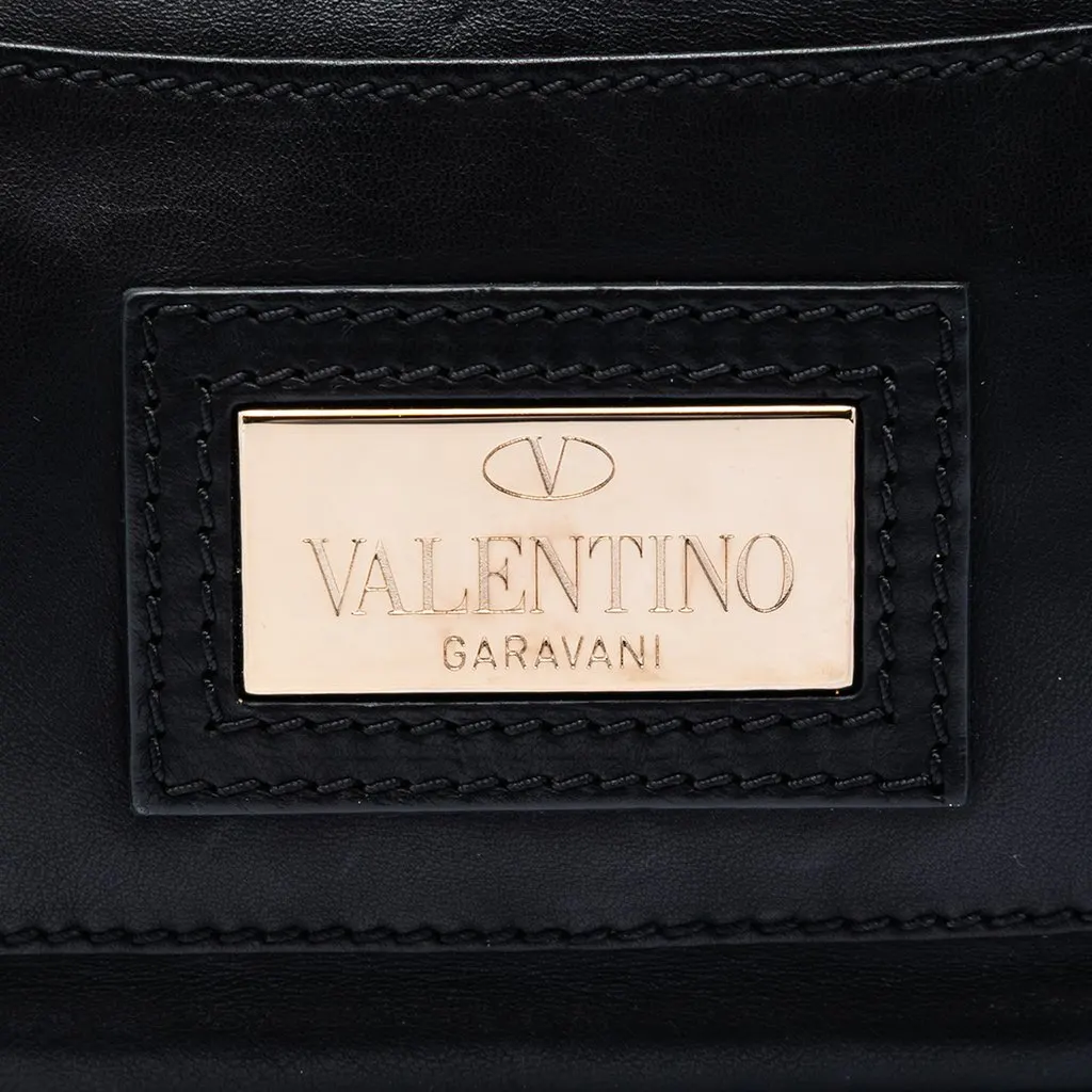 Valentino Nappa Petale Rose Shoulder Bag Black Leather Very good - Box View
