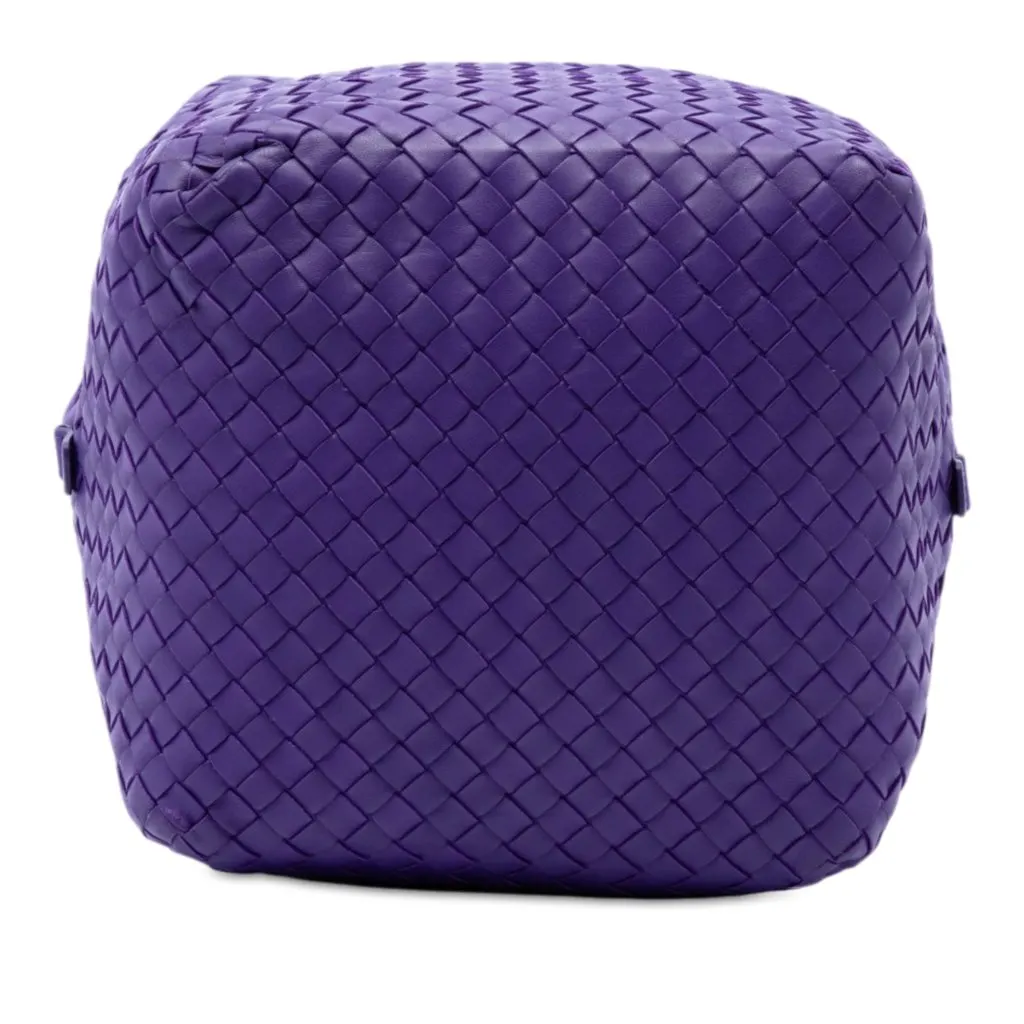 Bottega Veneta Nappa Intrecciato Cube Crossbody Purple Leather Good - Inside View