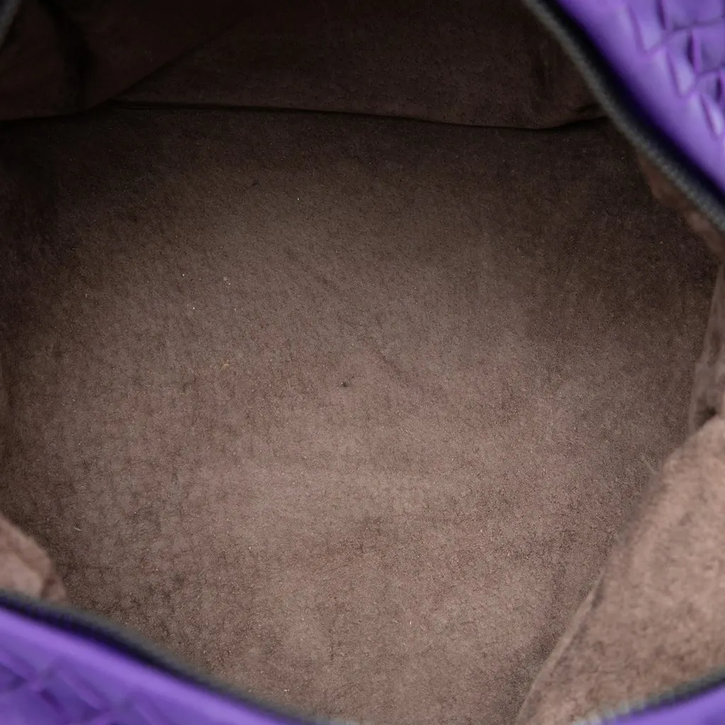 Bottega Veneta Nappa Intrecciato Cube Crossbody Purple Leather Good - Model View