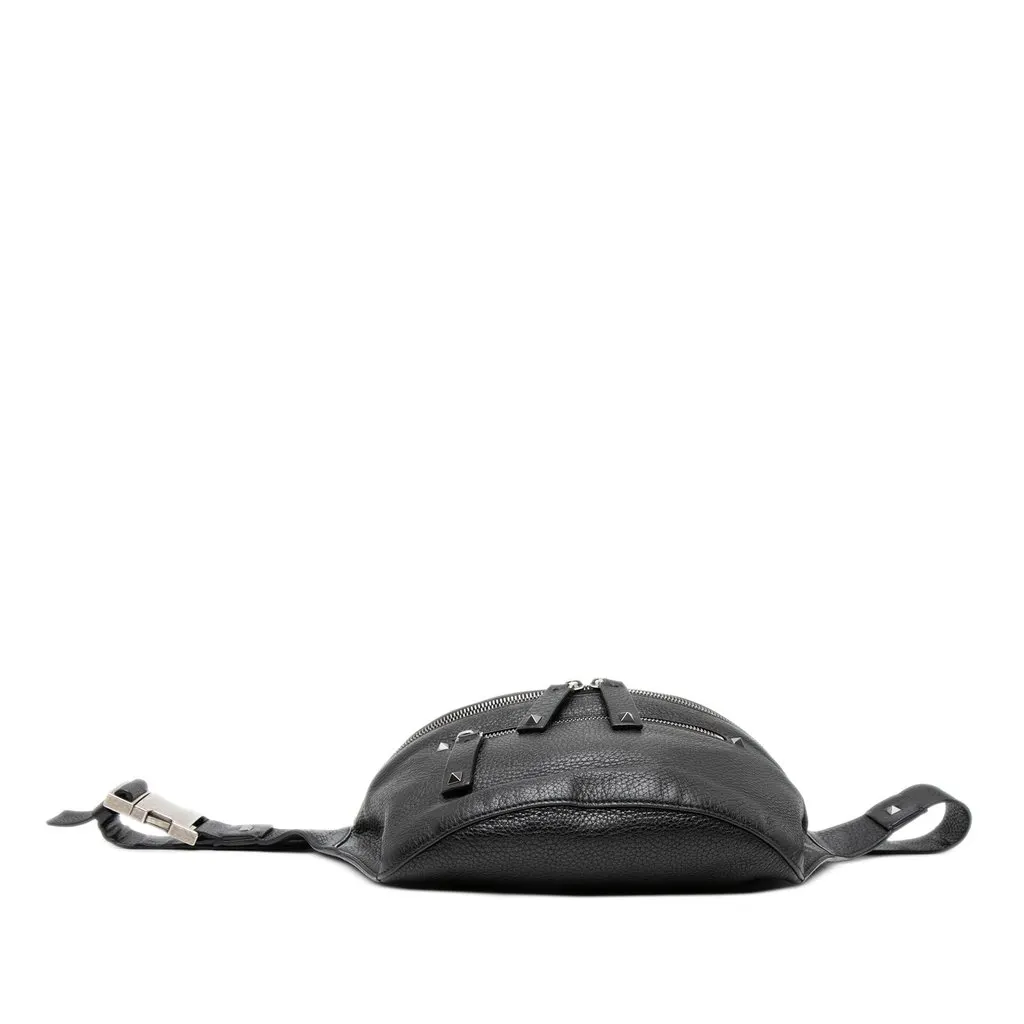Valentino Pebbled Calfskin Rockstud Belt Bag Black Leather Very good - Inside View