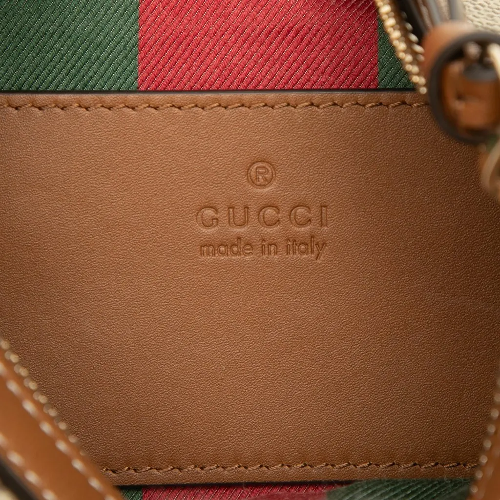 Gucci Small GG Supreme Emblem Shoulder Bag Beige Canvas Very good - Box View