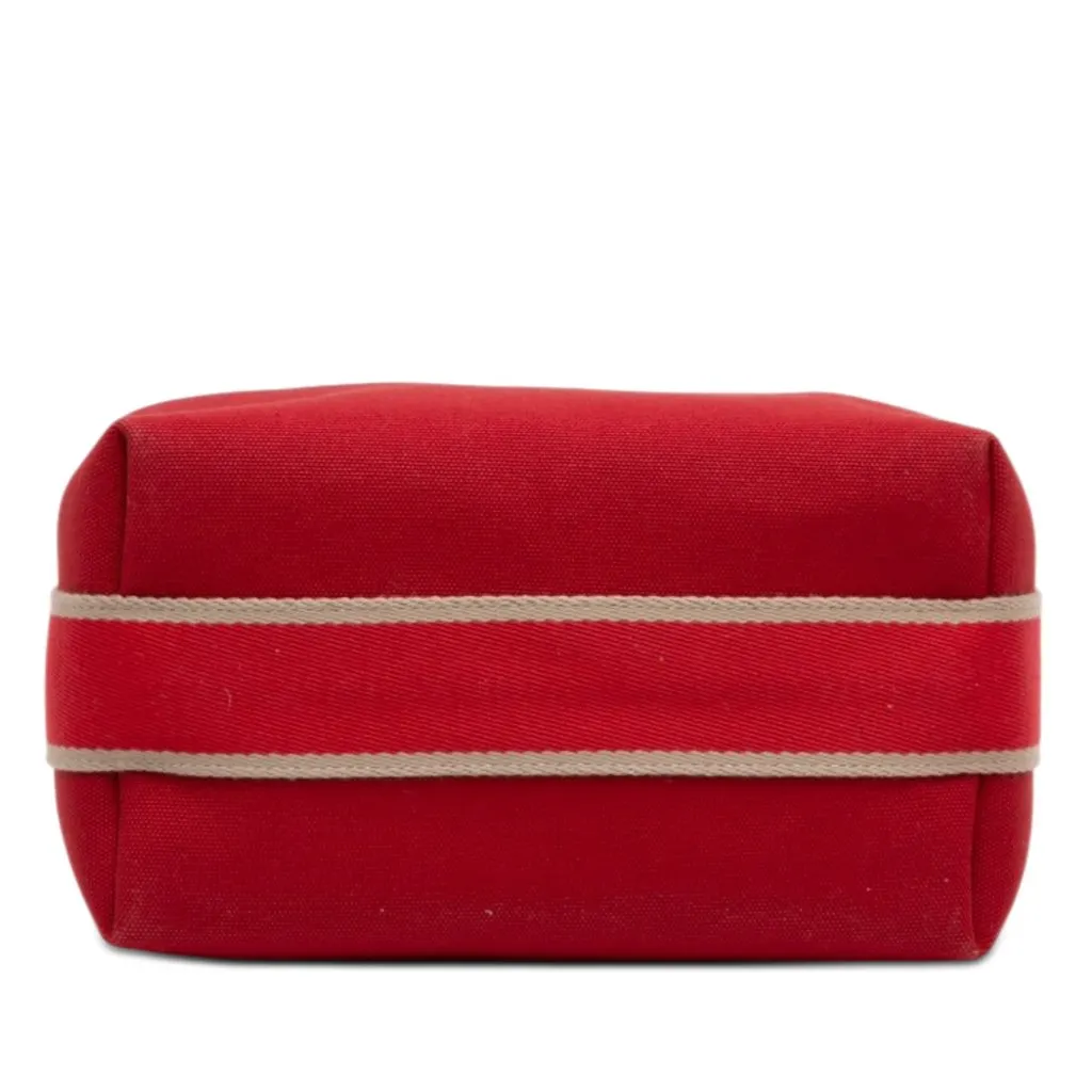 Hermès Small Toile Bride A Brac Case Red Canvas Good - Inside View