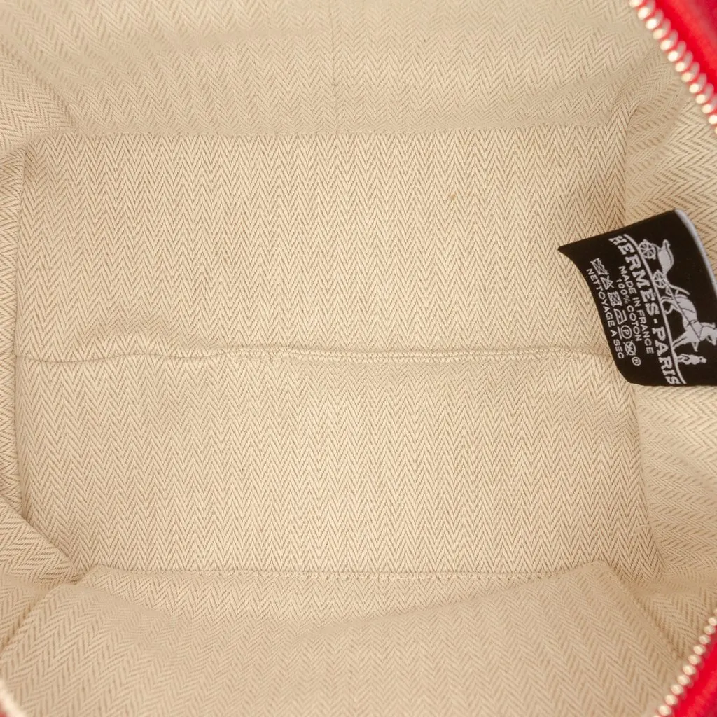 Hermès Small Toile Bride A Brac Case Red Canvas Good - Model View