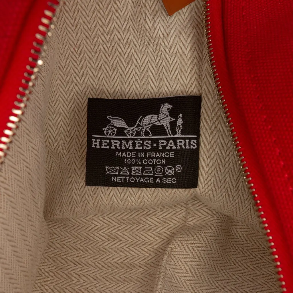 Hermès Small Toile Bride A Brac Case Red Canvas Good - Box View