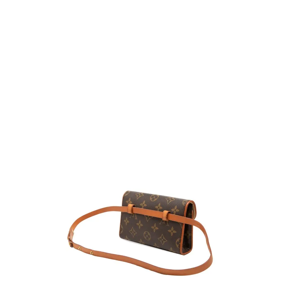 Louis Vuitton Monogram Pochette Florentine Brown Canvas Good - Back View