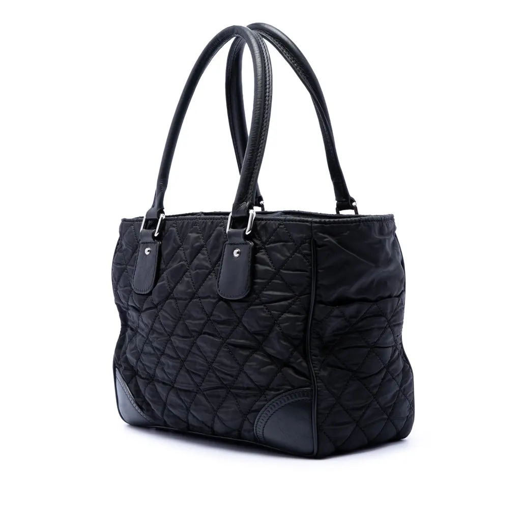 Chanel Paris New York Quilted Nylon Tote Black Very good - Back View