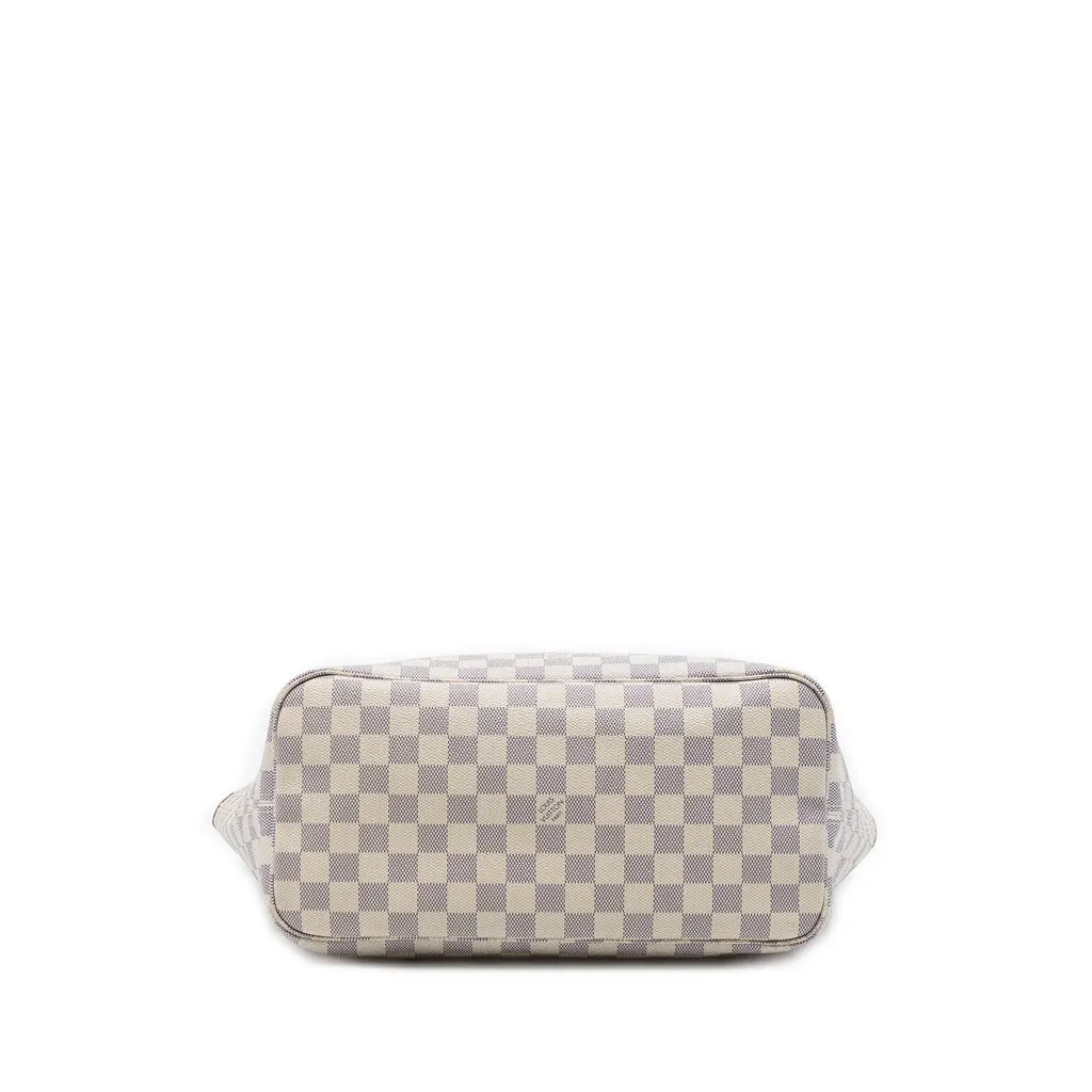 Louis Vuitton Damier Azur Neverfull MM White Canvas Very good - Inside View