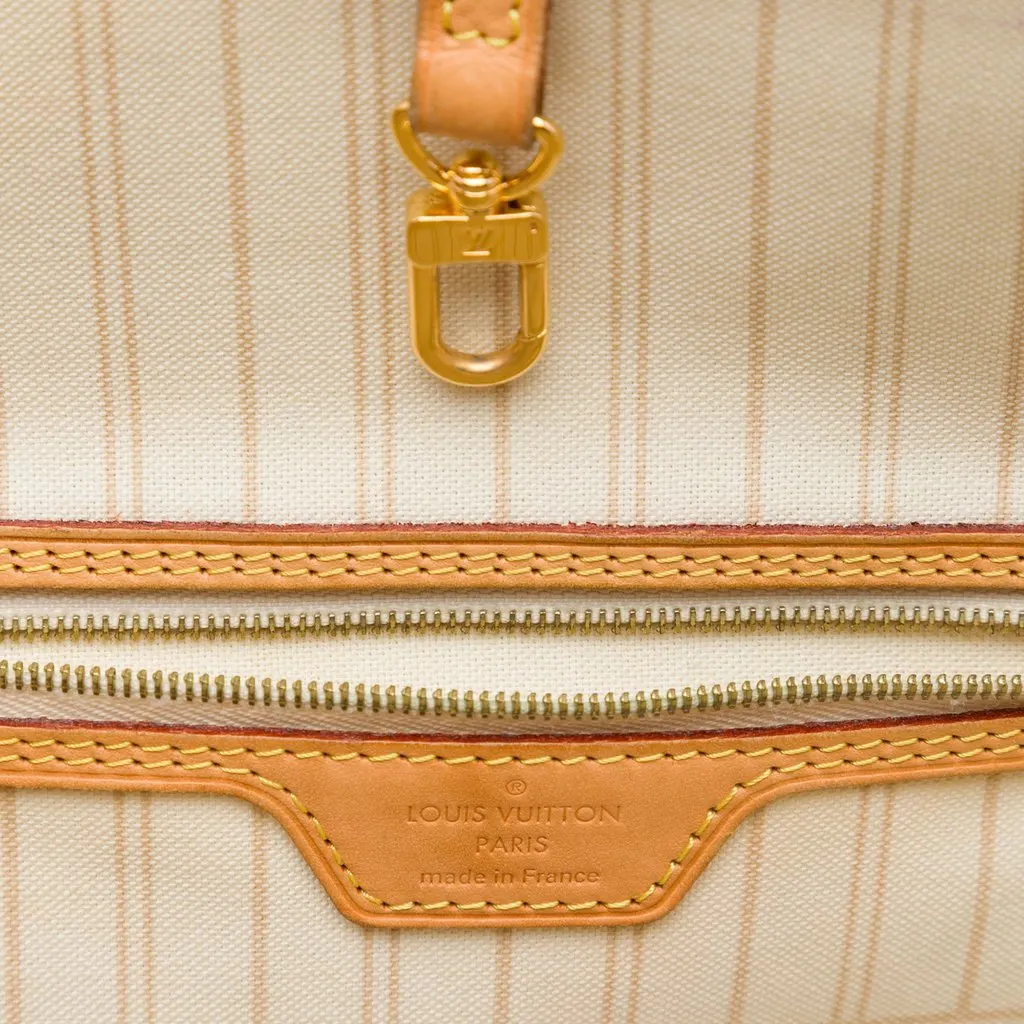 Louis Vuitton Damier Azur Neverfull MM White Canvas Very good - Box View