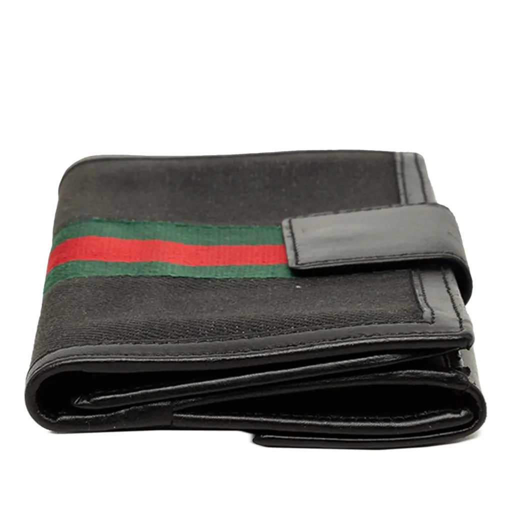 Gucci Canvas and Leather Web Continental Wallet Black Very good - Inside View