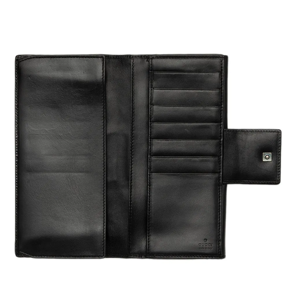 Gucci Canvas and Leather Web Continental Wallet Black Very good - Model View