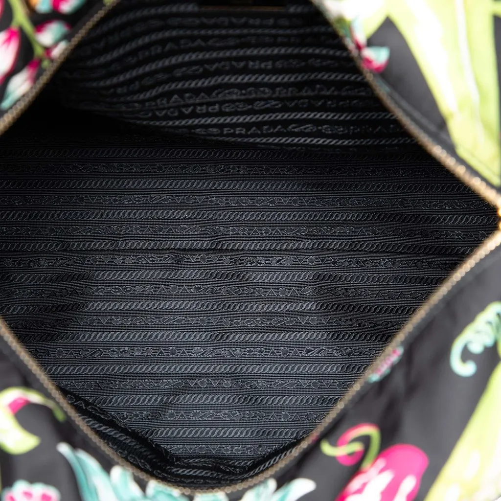 Prada Tessuto Stampato Satchel Black Polyamide Very good - Model View