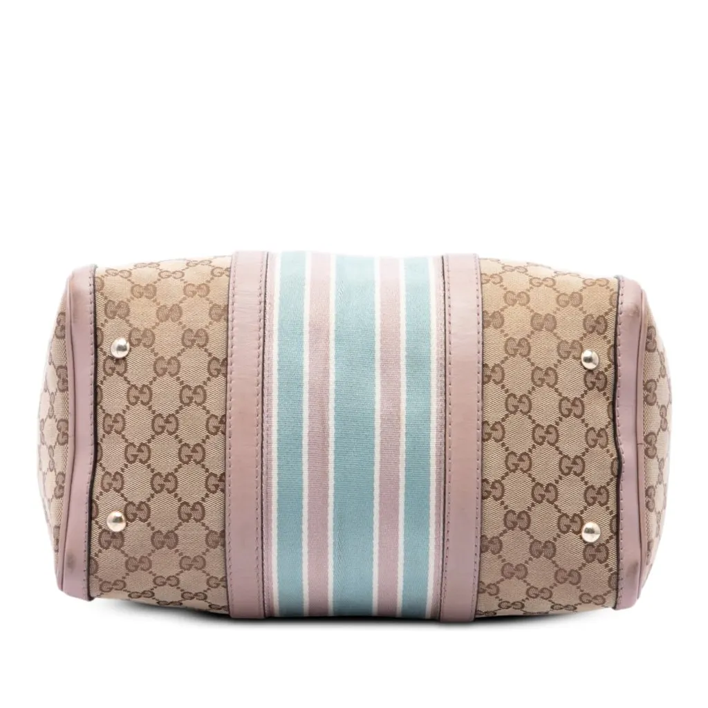 Gucci Medium GG Canvas Web Joy Boston Bag Beige Canvas Good - Inside View