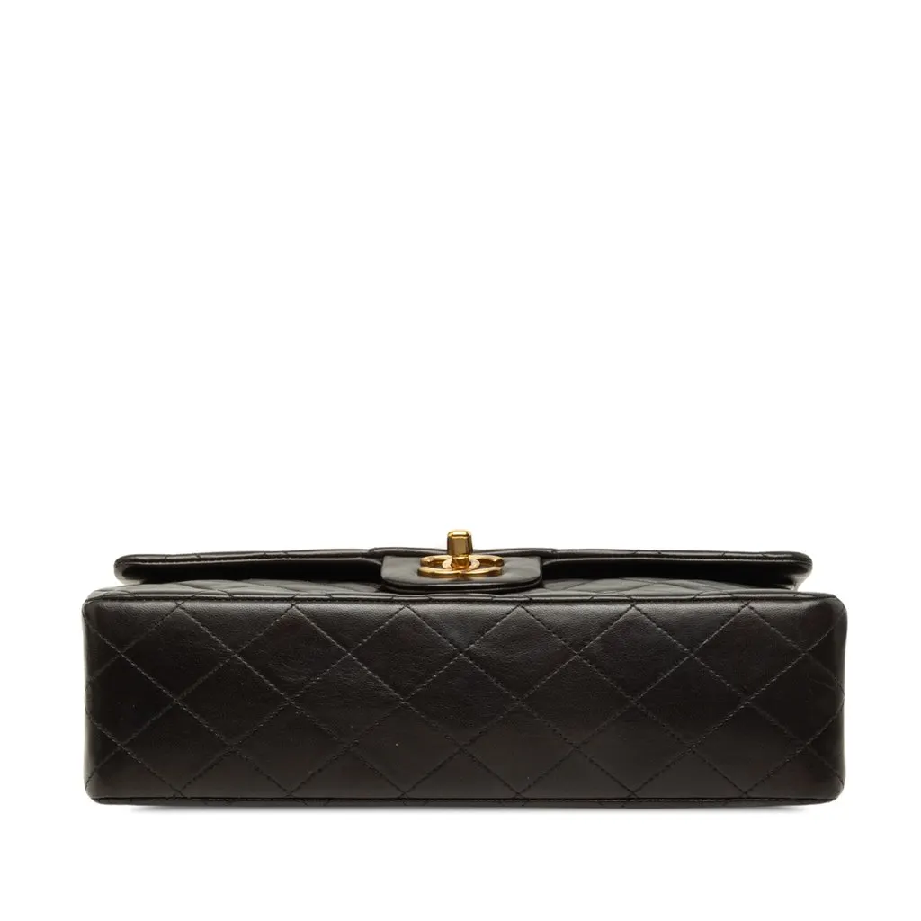 Chanel Medium Classic Lambskin Double Flap Black Leather Good - Inside View