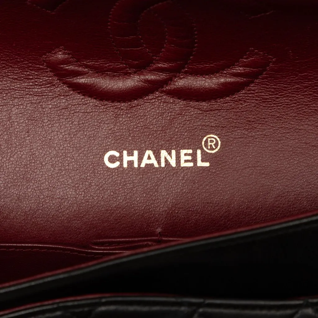 Chanel Medium Classic Lambskin Double Flap Black Leather Good - Box View