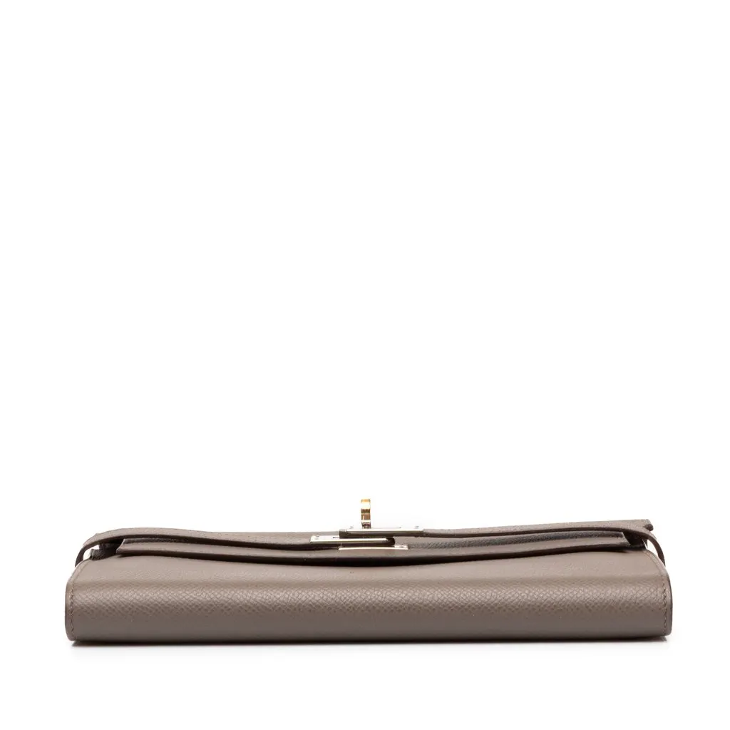 Hermès Epsom Kelly Long Wallet Brown Leather Good - Inside View