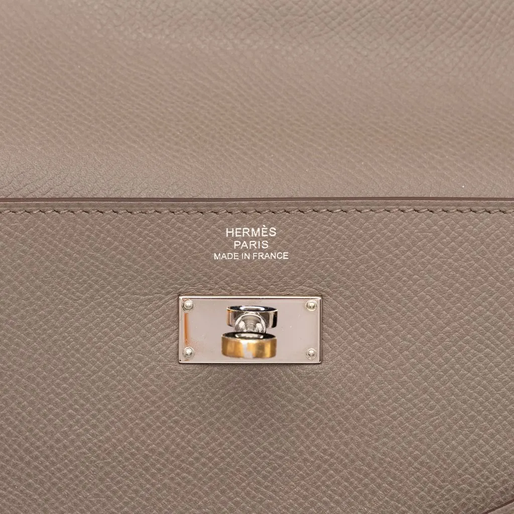 Hermès Epsom Kelly Long Wallet Brown Leather Good - Box View