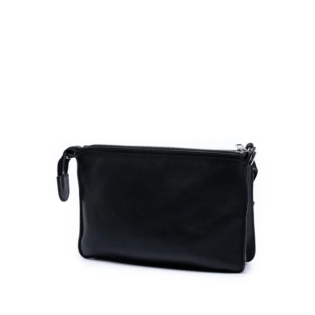 Celine Bicolor Leather Pocket Envelope Zip Crossbody Black Leather Very good - Back View