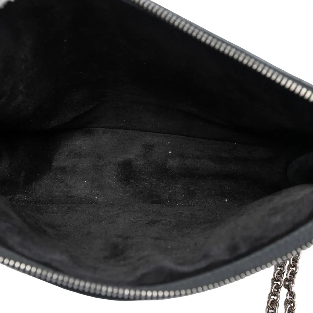 Celine Bicolor Leather Pocket Envelope Zip Crossbody Black Leather Very good - Model View