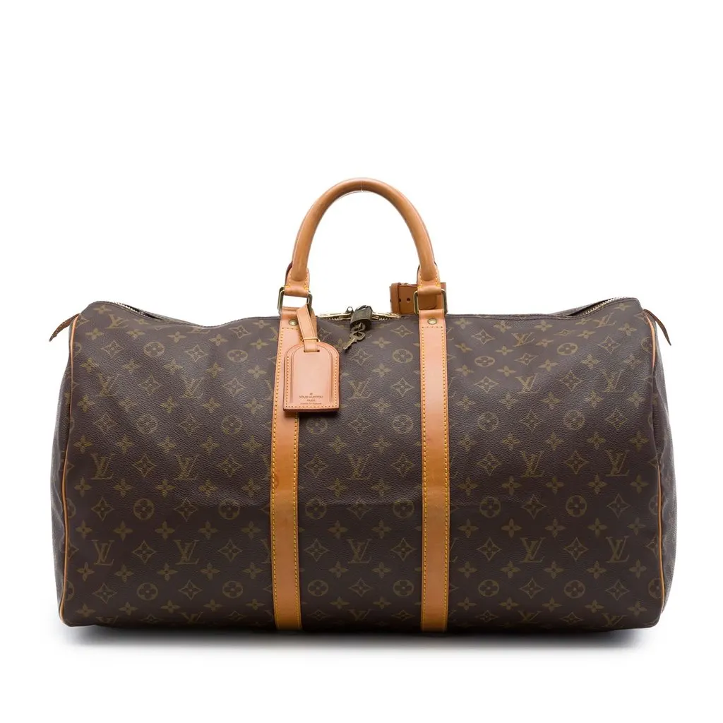 Louis Vuitton Monogram Keepall 55 Brown Canvas Very good - Front View