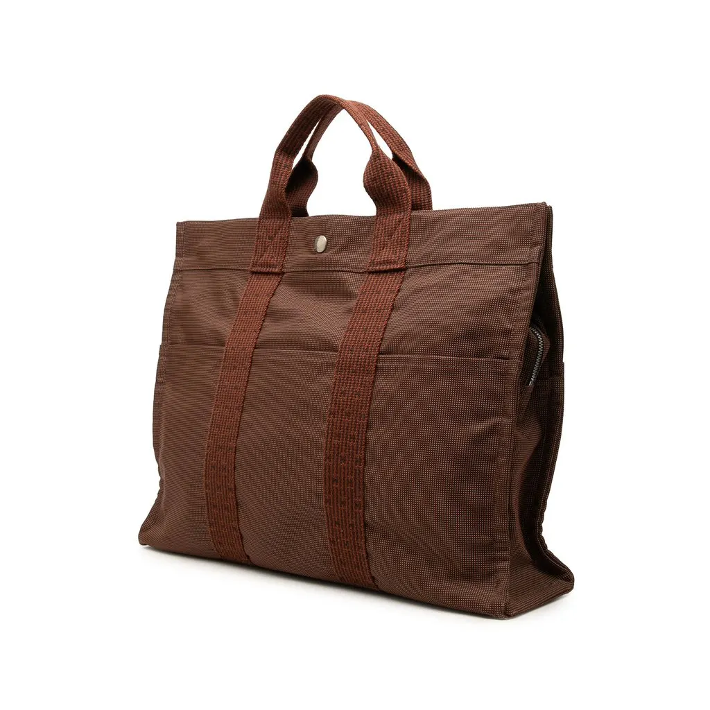 Hermès Canvas Herline MM Brown Canvas Very good - Back View