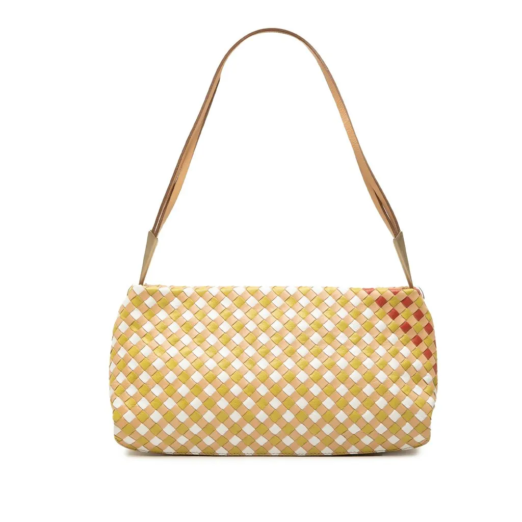 Bottega Veneta Multicolore Nappa Intrecciato Shoulder Bag Beige Leather Very good - Front View