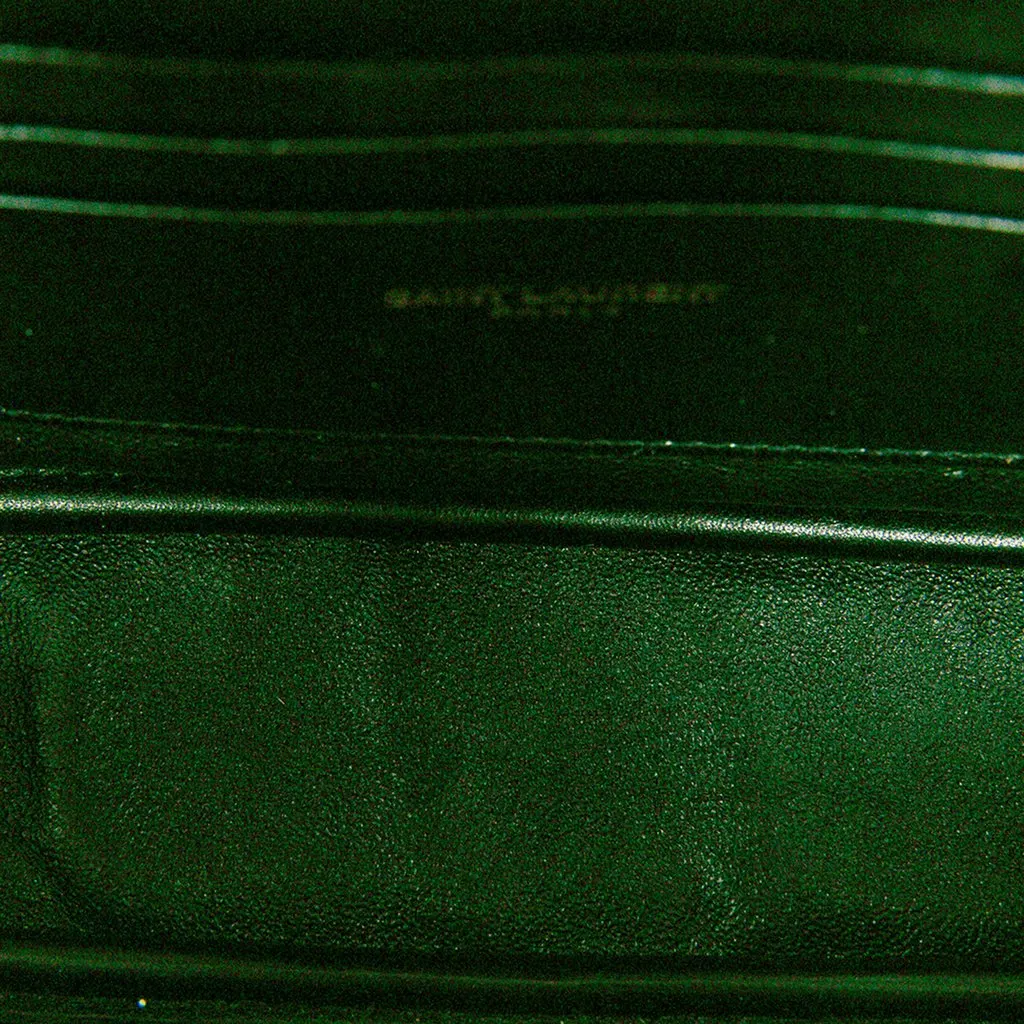 Saint Laurent Mini Chevron Grain de Poudre Monogram Lou Camera Bag Brown Leather Very good - Model View