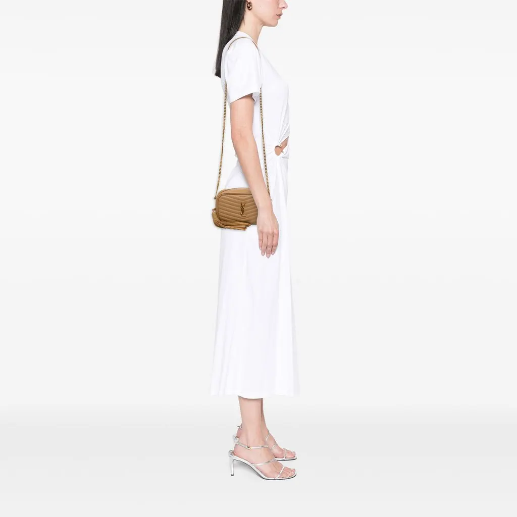 Saint Laurent Mini Chevron Grain de Poudre Monogram Lou Camera Bag Brown Leather Very good - Box View
