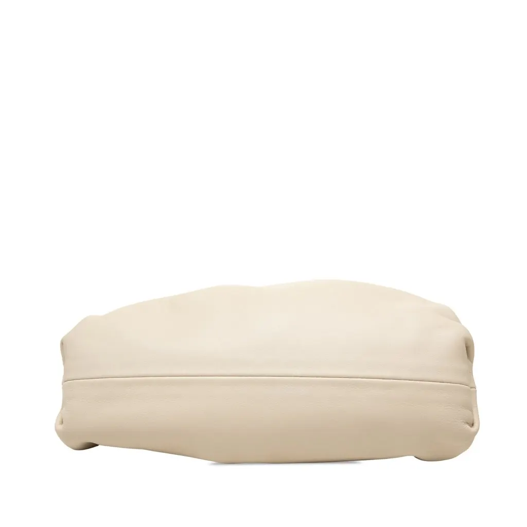 Bottega Veneta Lambskin The Mini Pouch Crossbody White Leather Good - Inside View