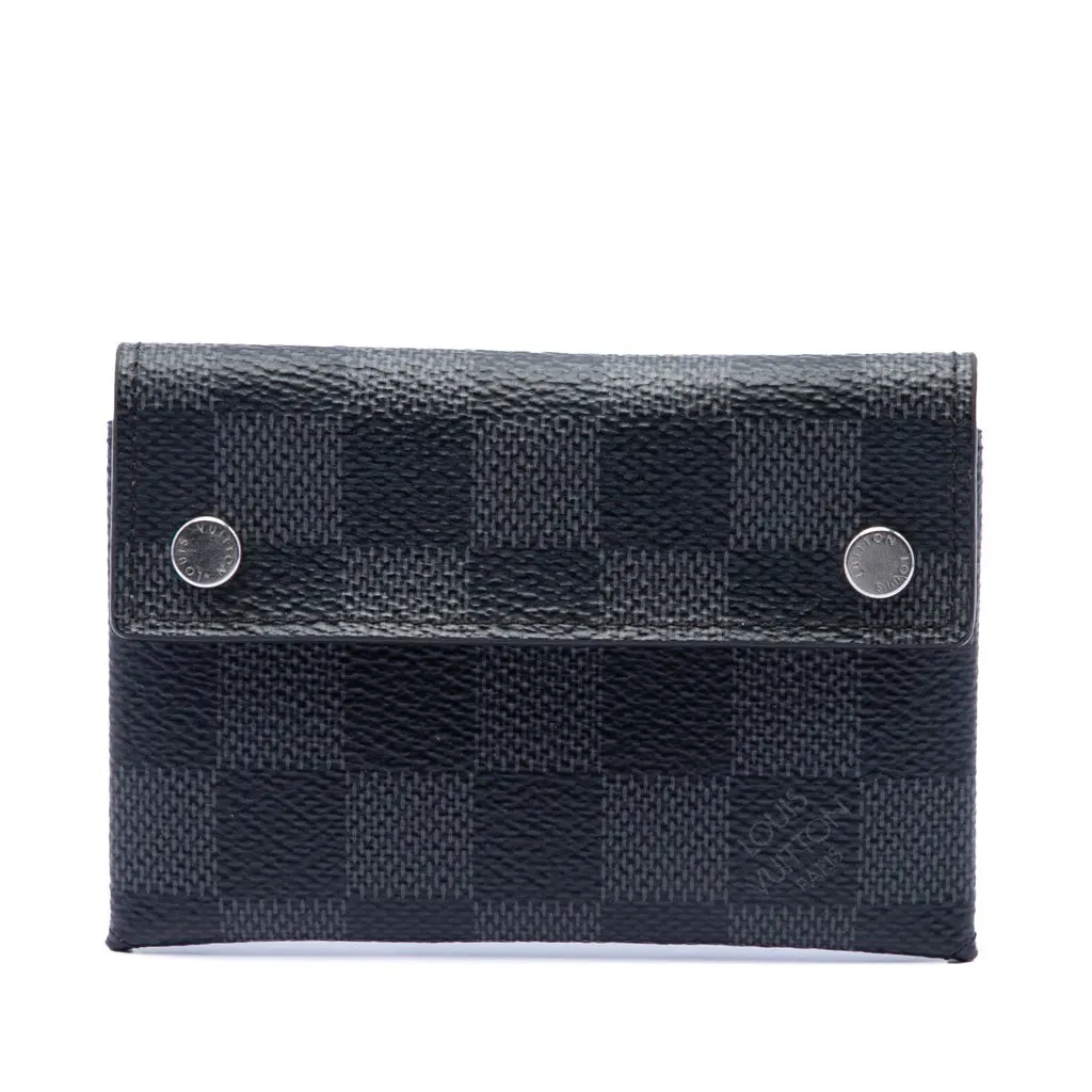 Louis Vuitton Damier Graphite Compact Modulable Wallet Black Very good - Front View