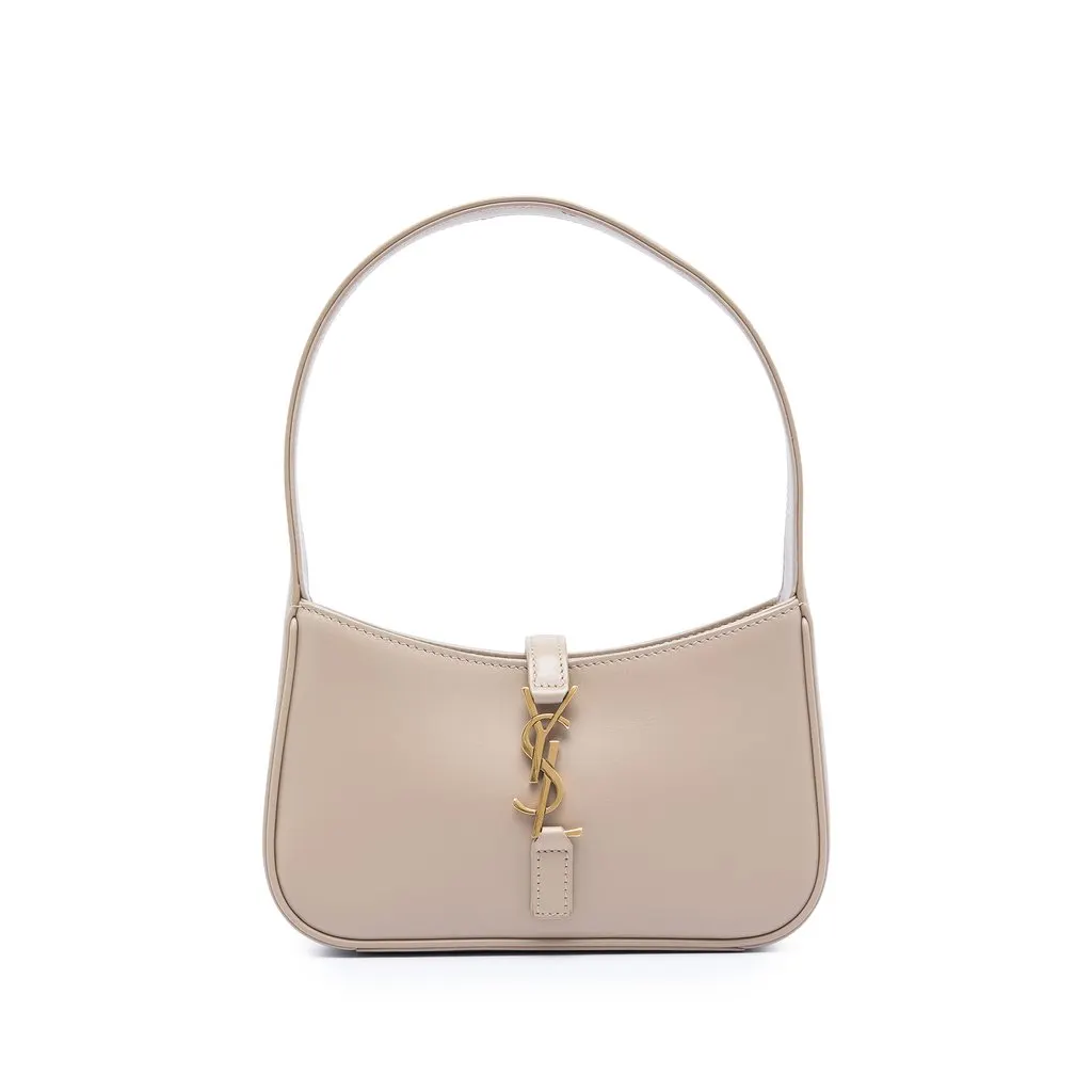 Saint Laurent Mini Smooth Calfskin Le 5 a 7 Beige Leather Very good - Front View