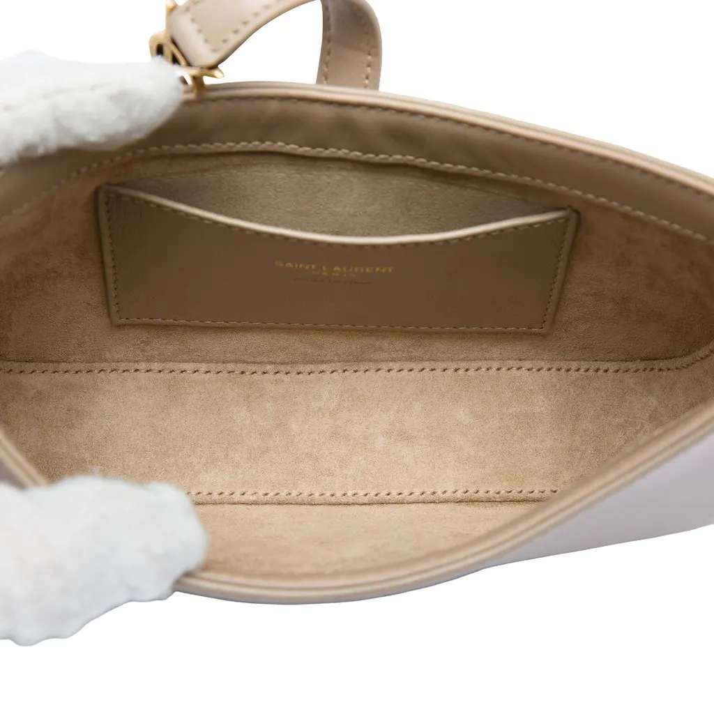 Saint Laurent Mini Smooth Calfskin Le 5 a 7 Beige Leather Very good - Model View
