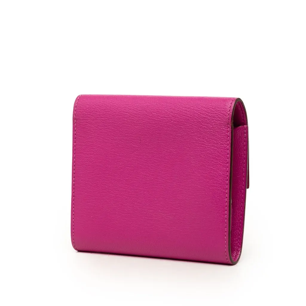 Hermès Chevre Mysore 1938 Compact Wallet Pink Leather Good - Back View