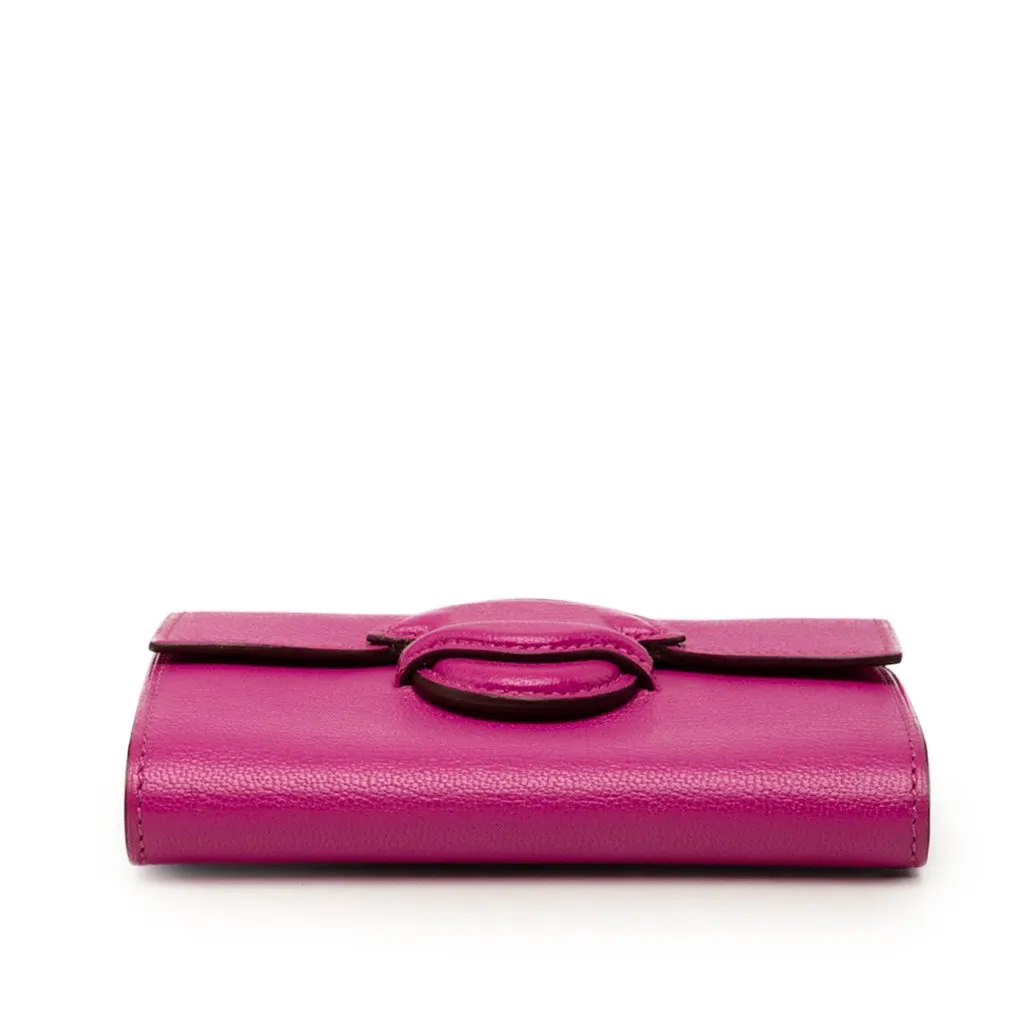 Hermès Chevre Mysore 1938 Compact Wallet Pink Leather Good - Inside View