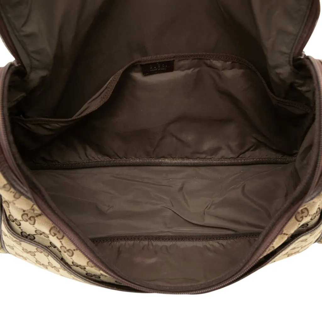 Gucci GG Canvas Diaper Bag Beige Canvas Good - Model View