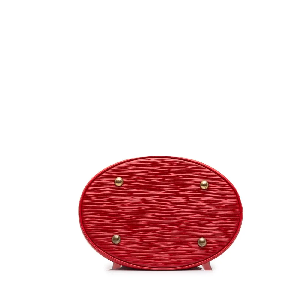 Louis Vuitton Epi Petit Bucket Red Leather Very good - Inside View