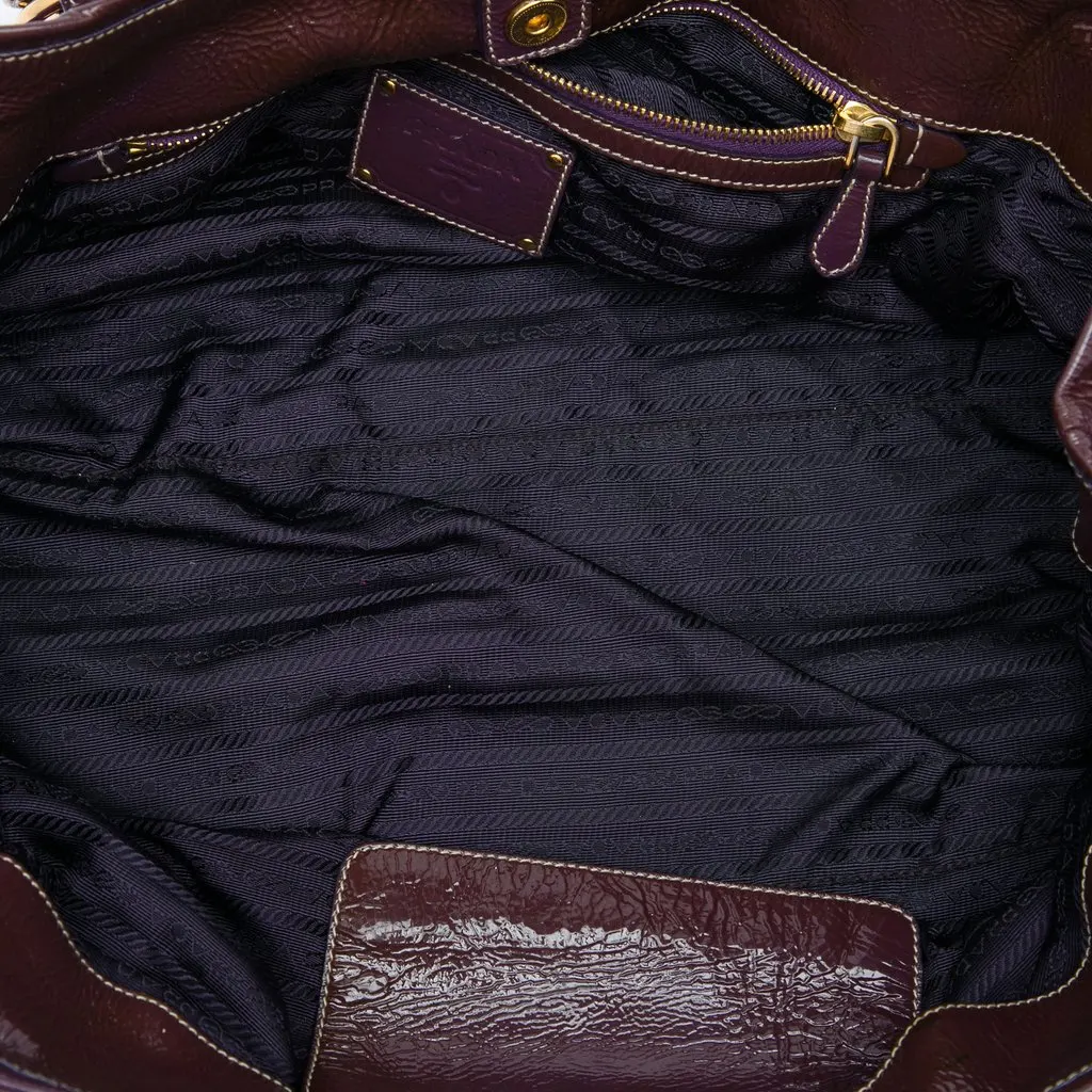 Prada Tessuto Handbag Purple Polyamide Good - Model View