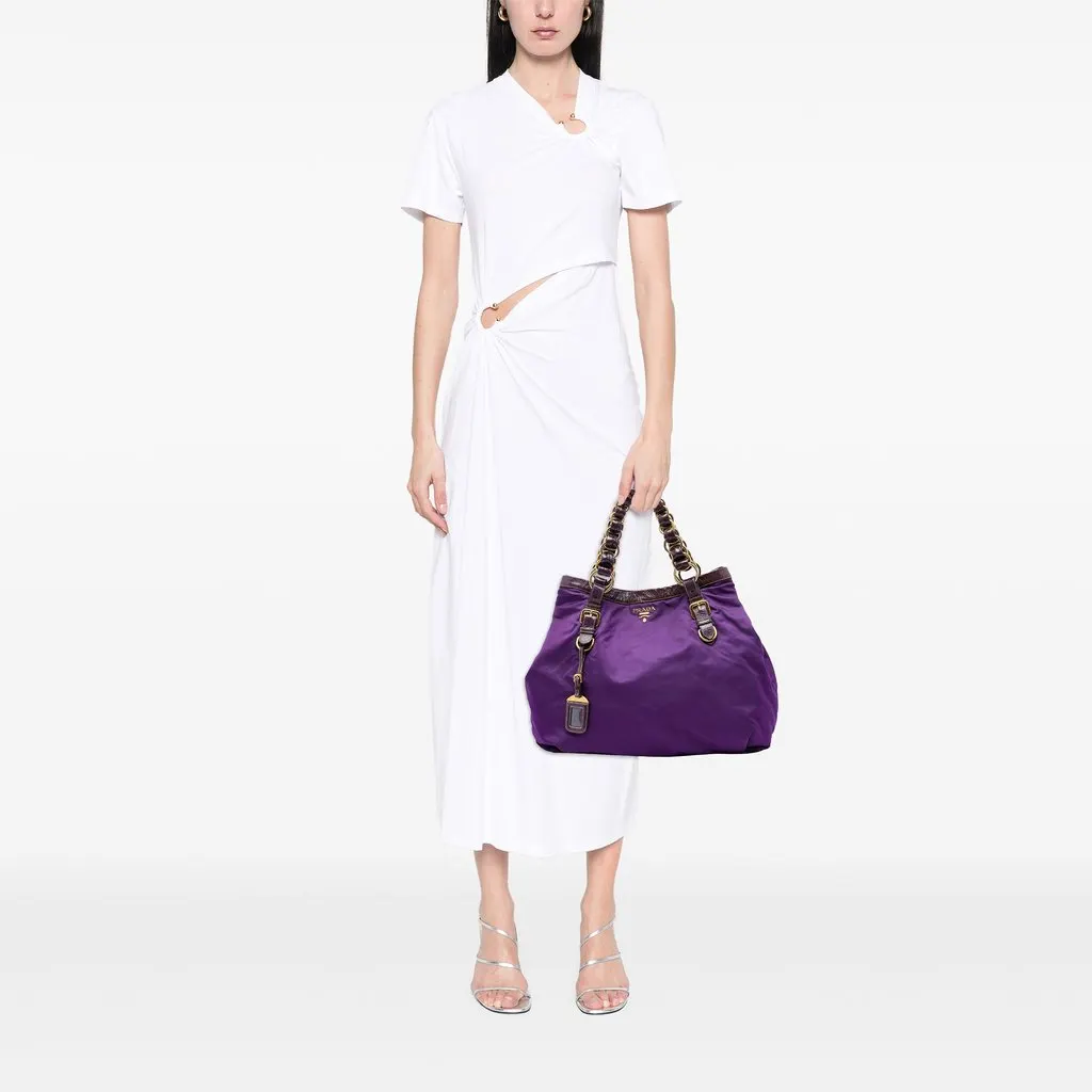 Prada Tessuto Handbag Purple Polyamide Good - Box View