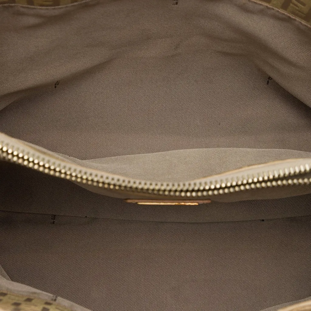 Fendi Zucchino Canvas Shopping Tote Beige Very good - Model View