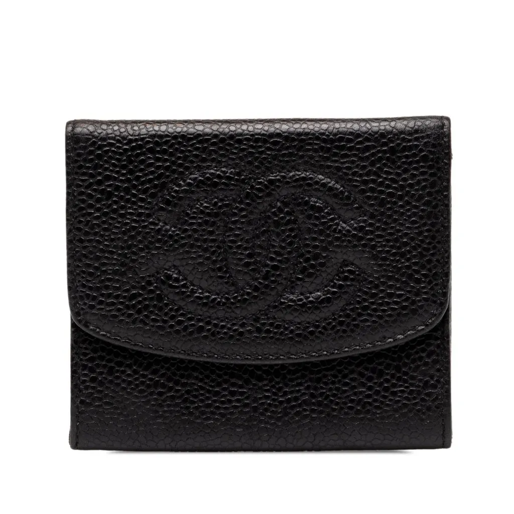 Chanel CC Caviar Coin Pouch Black Leather Very good - Front View